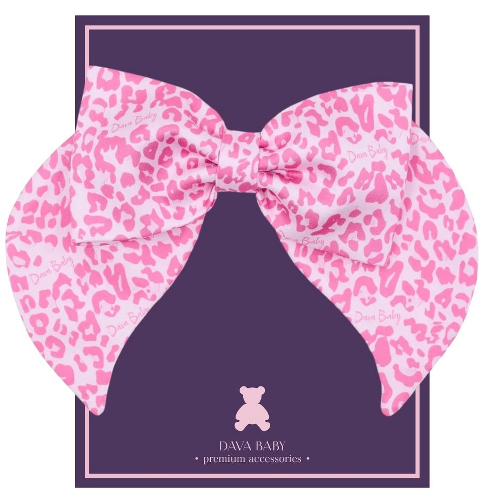 Бант на заколке Lovely/Leopard Pink