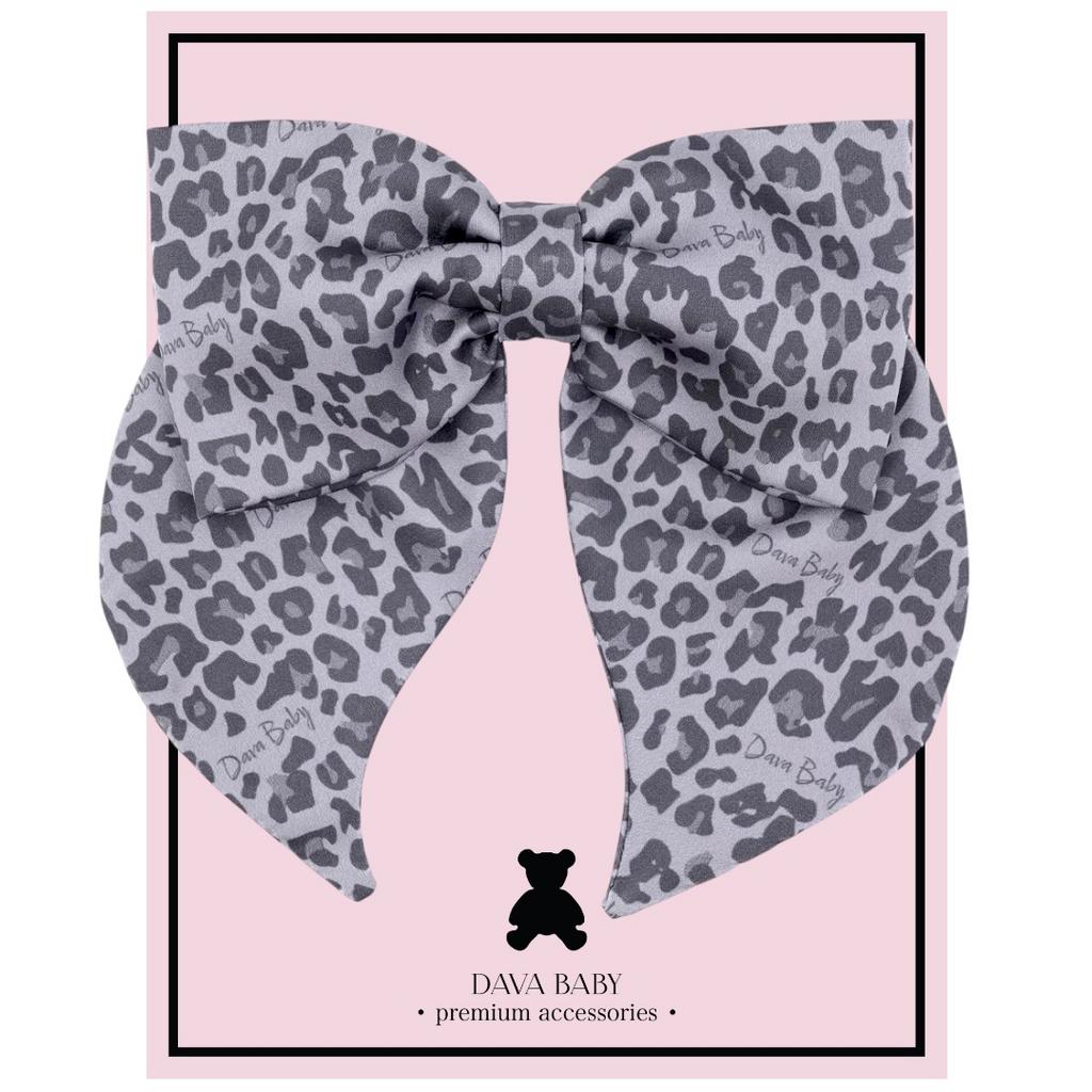 Бант на заколке Lovely/Leopard light grey