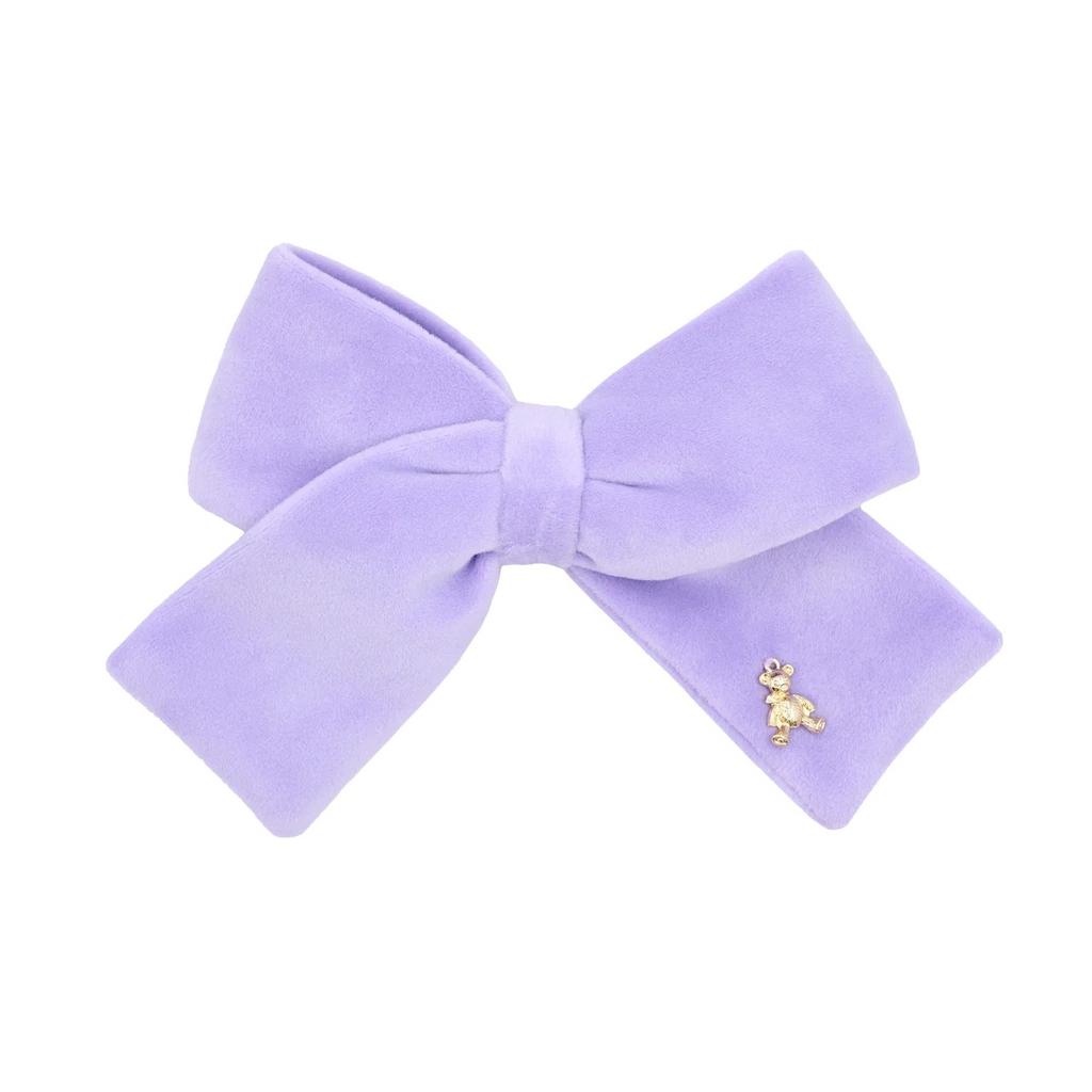 Велюровый бант на заколке «Luxe Velvet Bear» цвет: сиреневый