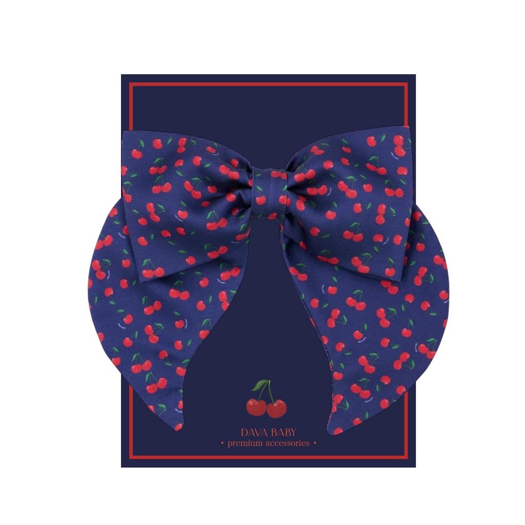 Бант на заколке «Lovely Cherry »  цвет: темно-синий