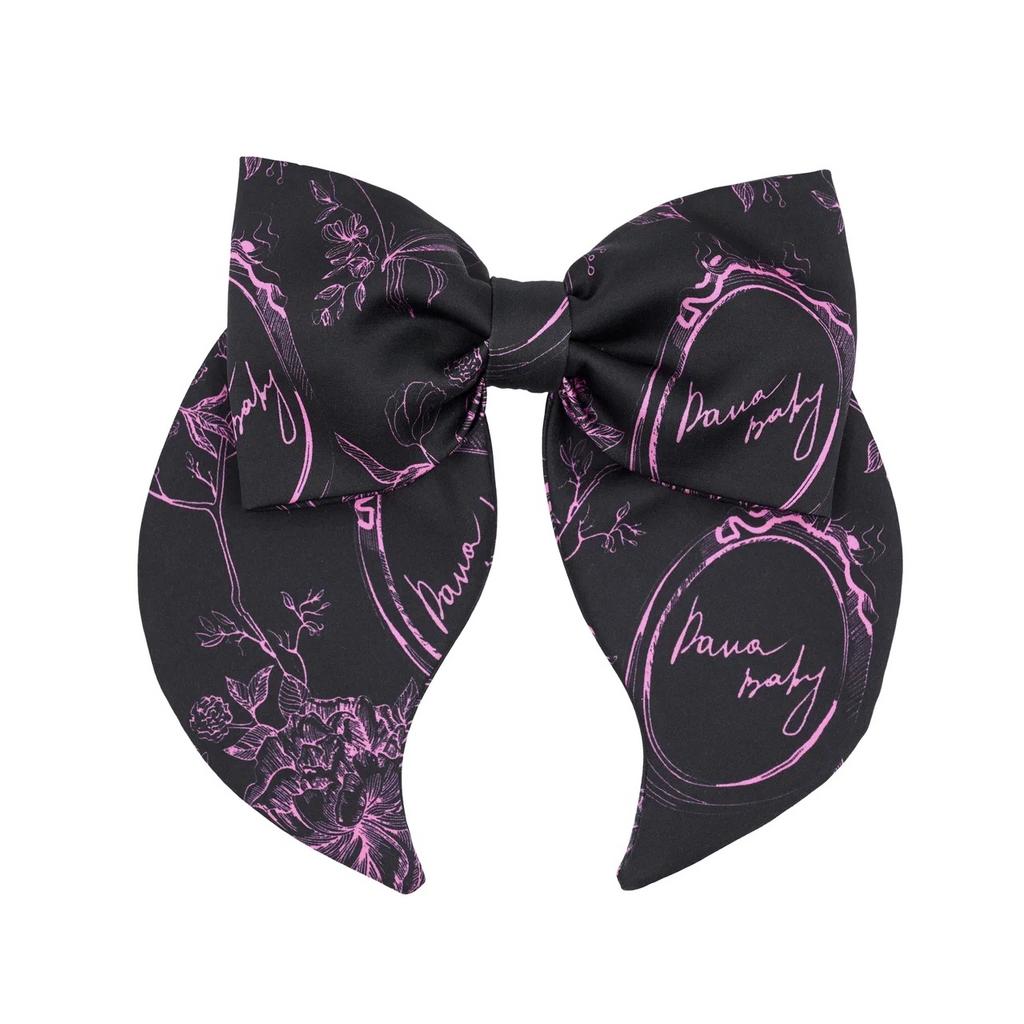 Бант на заколке "Lovely Vintage"  цвет: черный/розовый