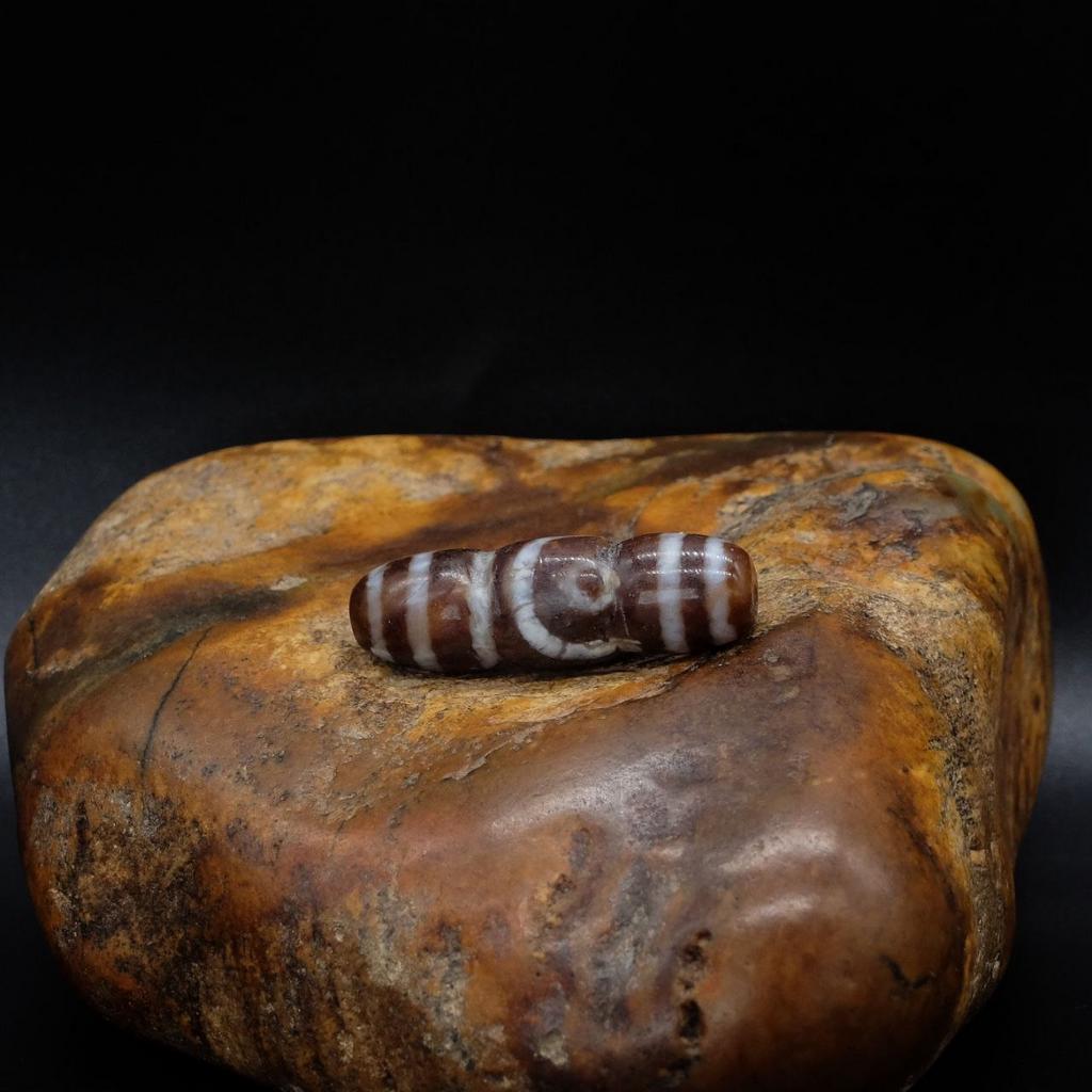 Тройная бусина Дзи 2 глаза N°2