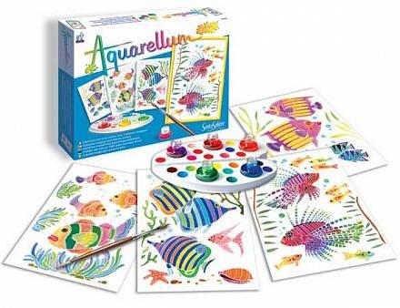 Акварельная раскраска  «Аквариум»