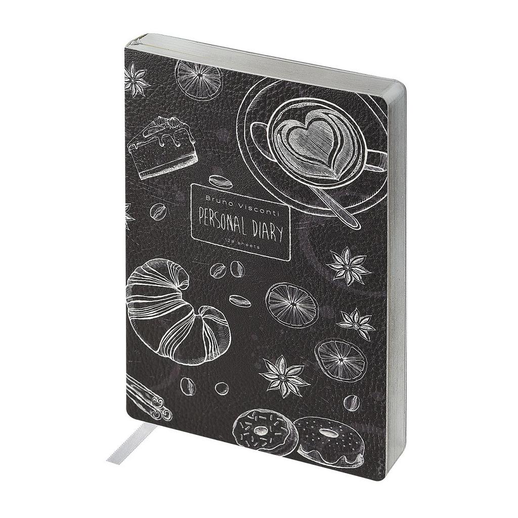 Ежедневник недат. А5 128л., мягк.обл., иск.кожа "Caffe nero" ляссе