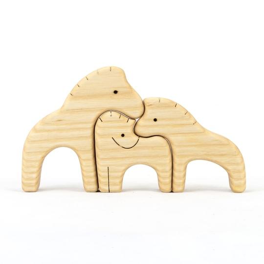 Лошади семейка - пазл. Деревянная развивающая игрушка