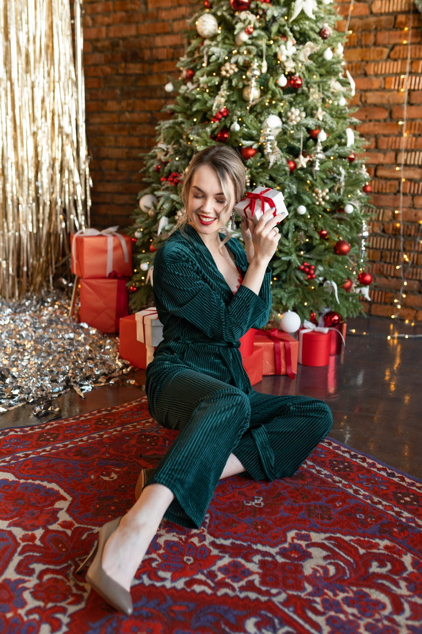 Изумрудная бархатная пижама