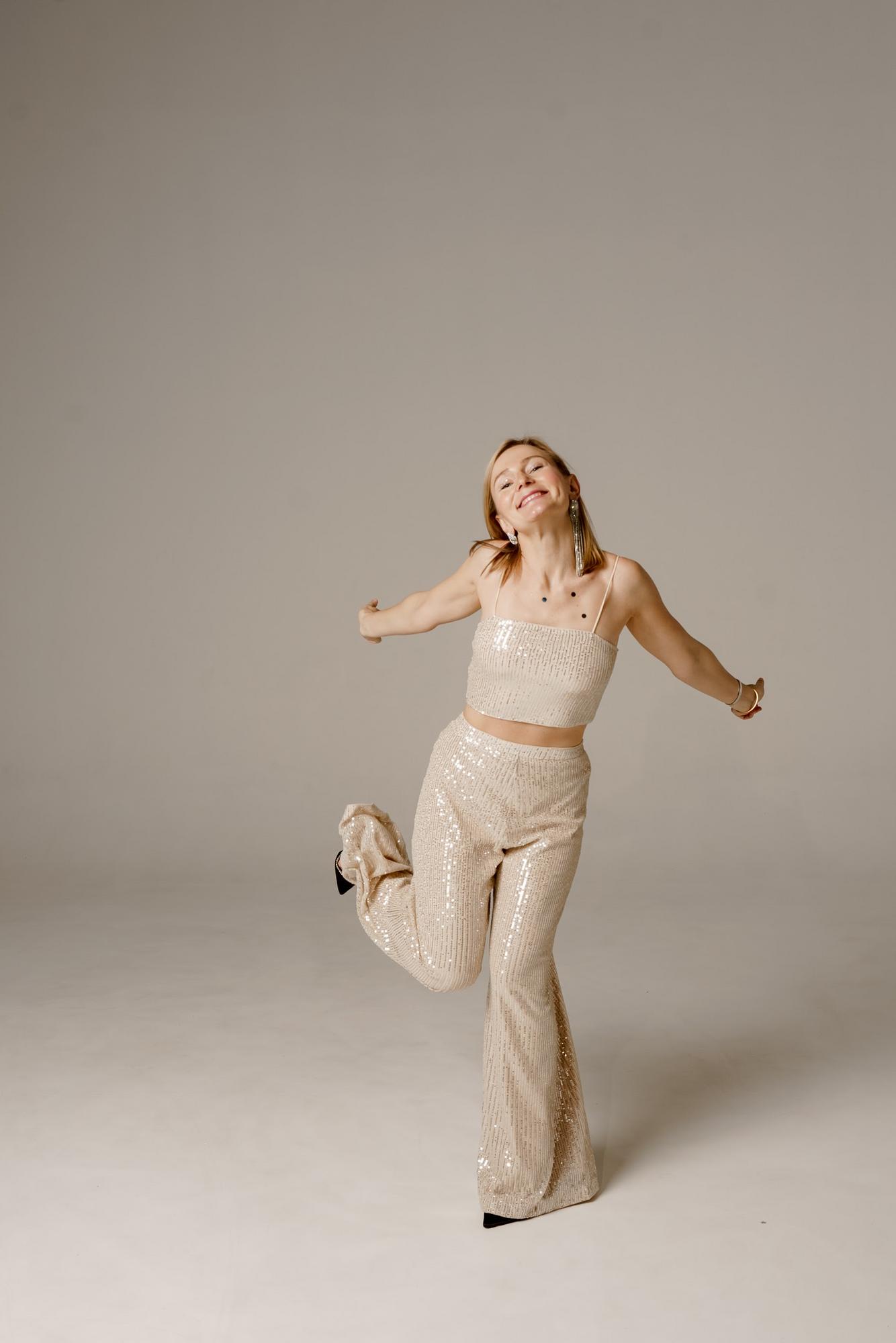 Золотой комплект топ+брюки