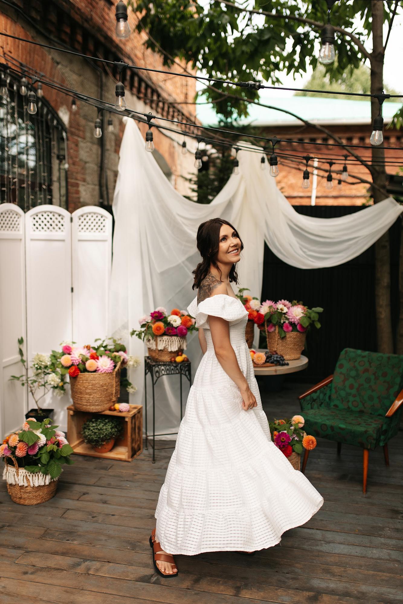 Белое в полоску рукава фонарики верх на резинке