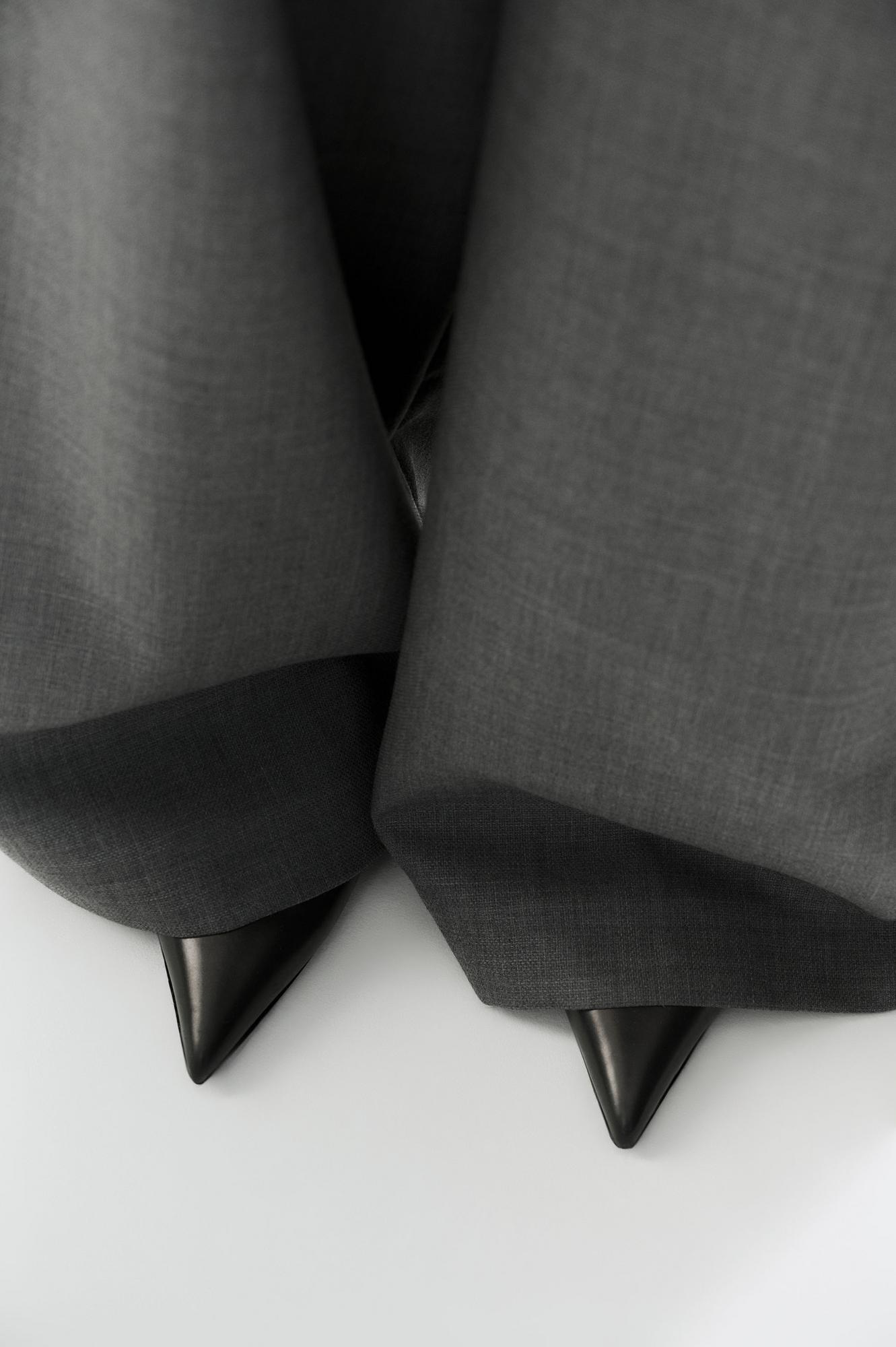 Брюки палаццо серые