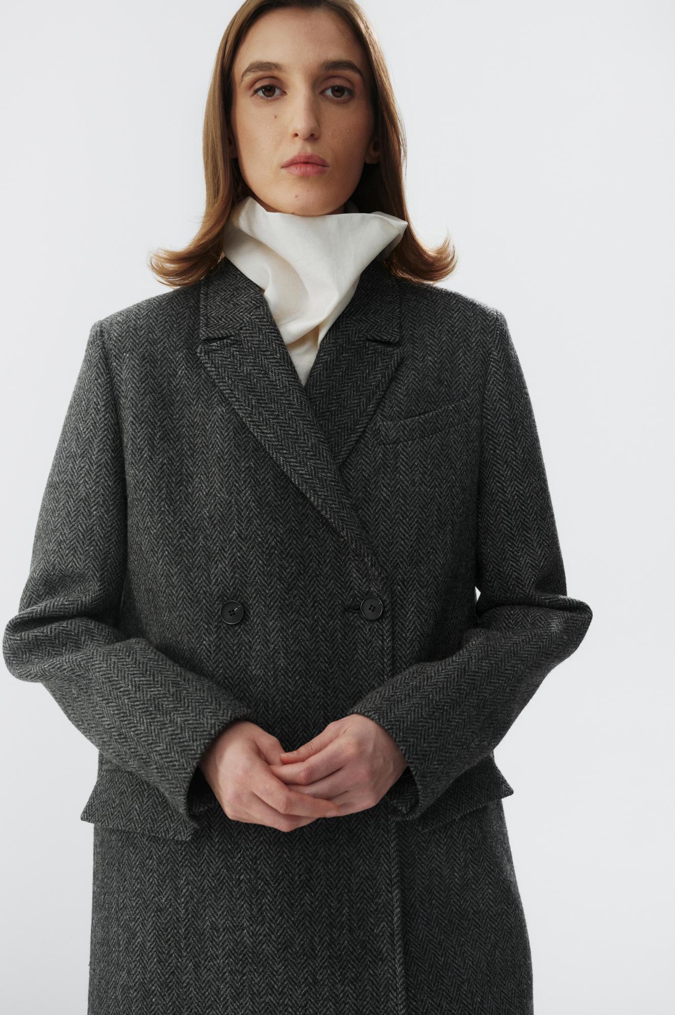 Пальто Lincoln в серую елочку