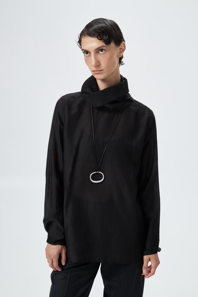 Блуза шелковая black