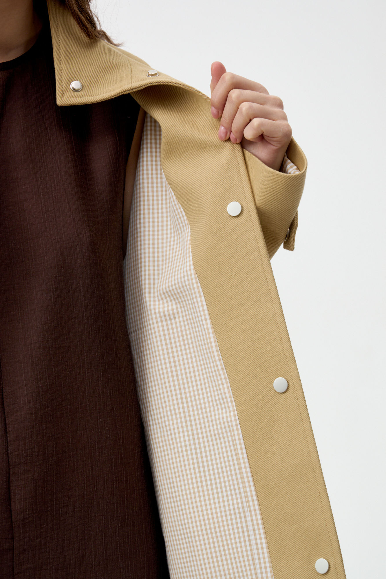 Куртка на кнопках горчица