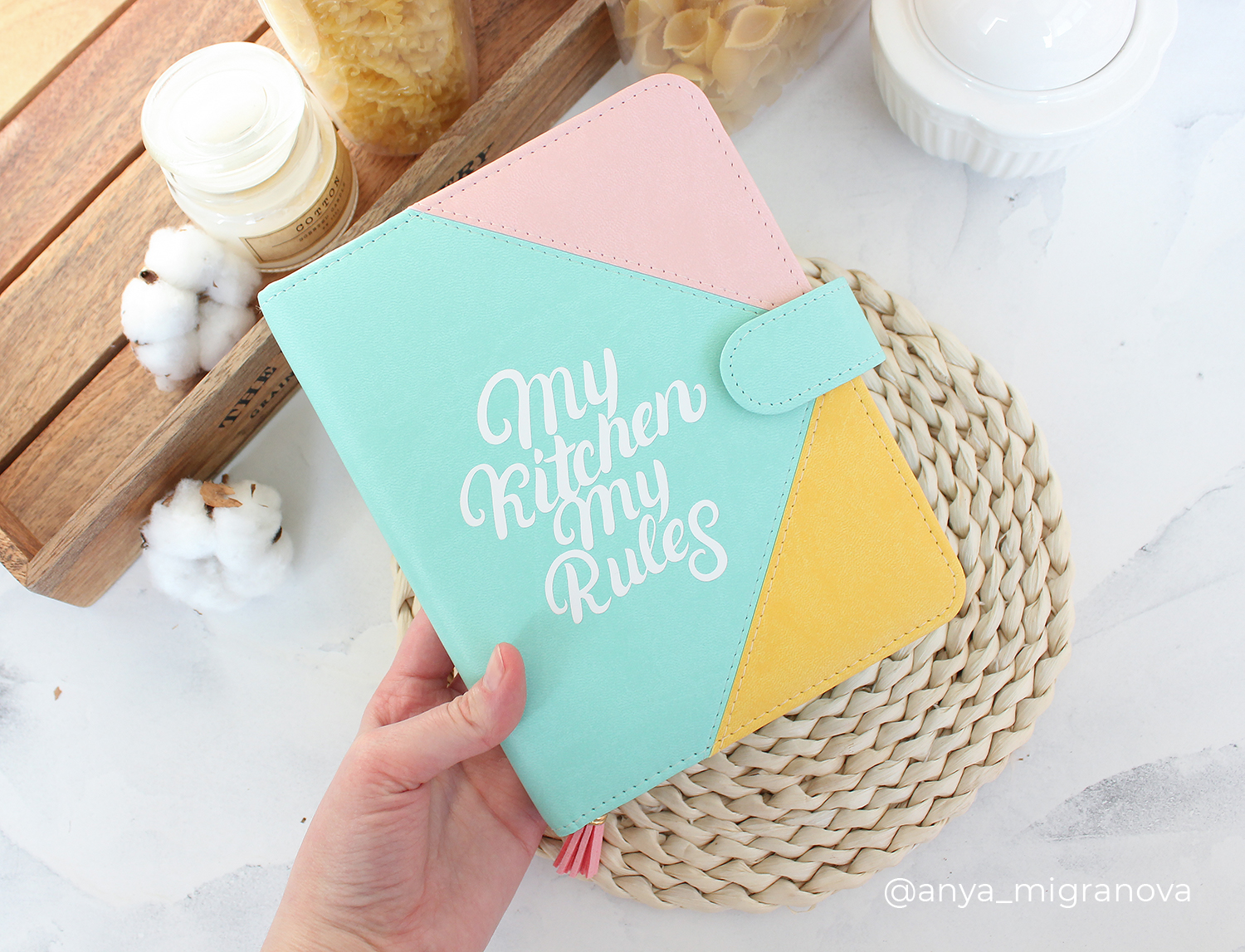 Кулинарная книга "Нежные рецепты" (готовый блокнот ручной работы на кольцевом механизме А6+)