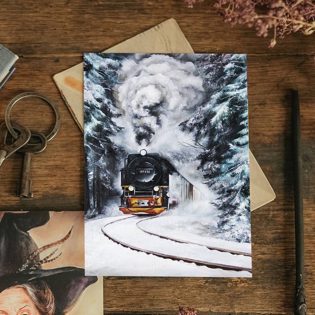 "Winter Hogwarts express" почтовая открытка
