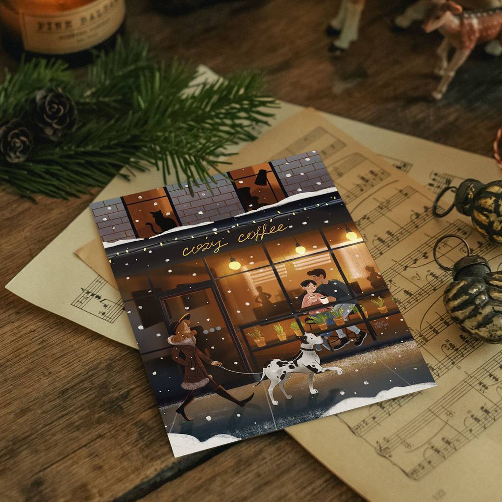 "Cozy Coffee" почтовая открытка