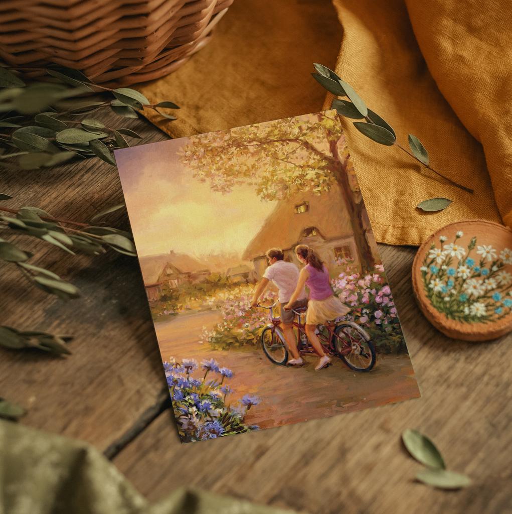 "Прогулки на закате" почтовая открытка для посткроссинга