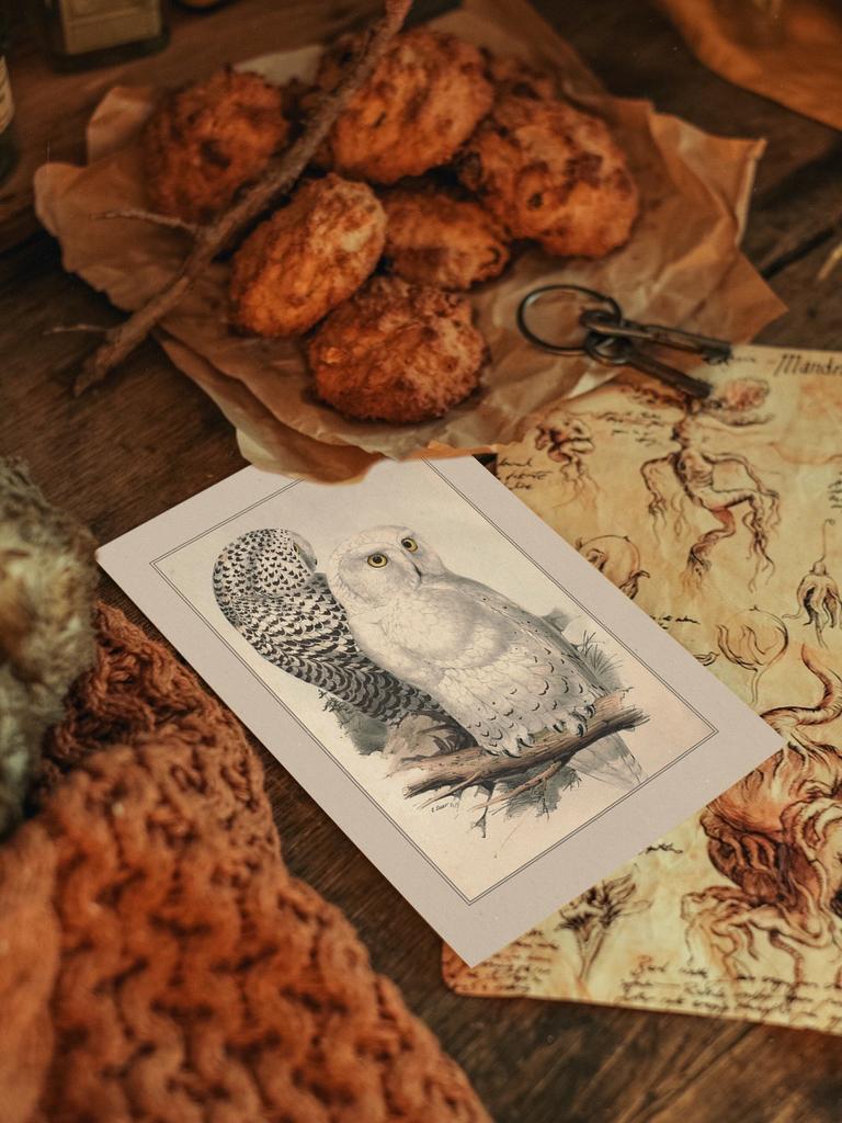 "Снежная сова" почтовая открытка для посткроссинга