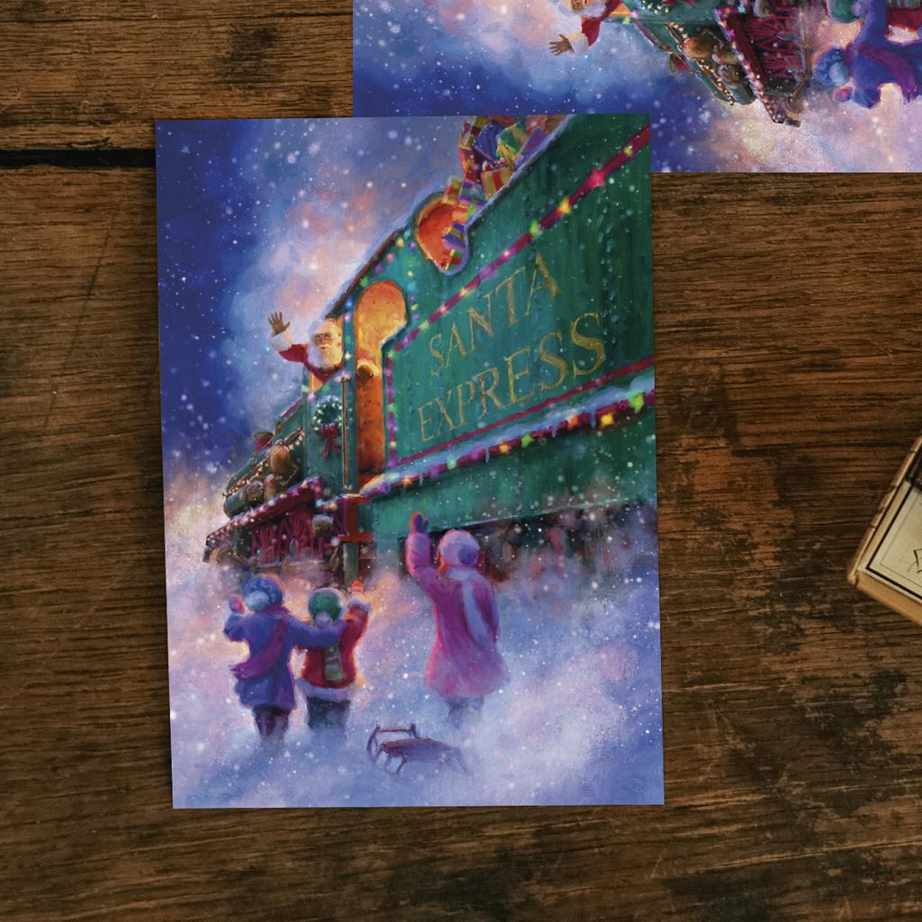 "Santa Express" почтовая открытка для посткроссинга