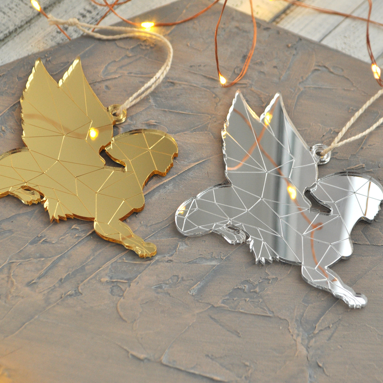 Ёлочная новогодняя игрушка - Сфинкс зеркальный - купить необычный подарок на Новый год