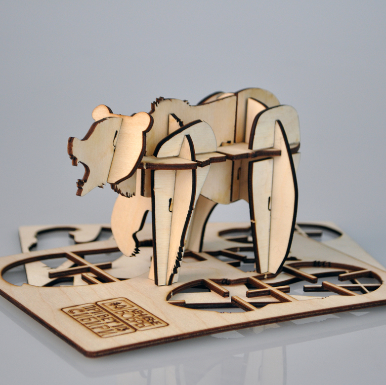 Деревянный сибирский сувенир конструктор  - Медведь Иннокентий