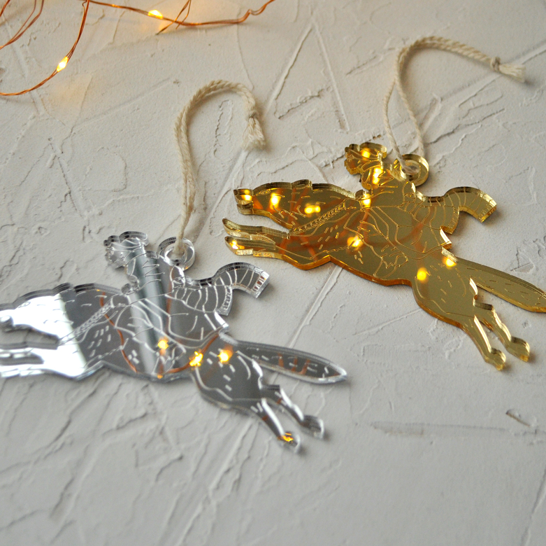 Ёлочная новогодняя игрушка - Иван-царевич на Сером волке - купить необычный подарок на Новый год 2020