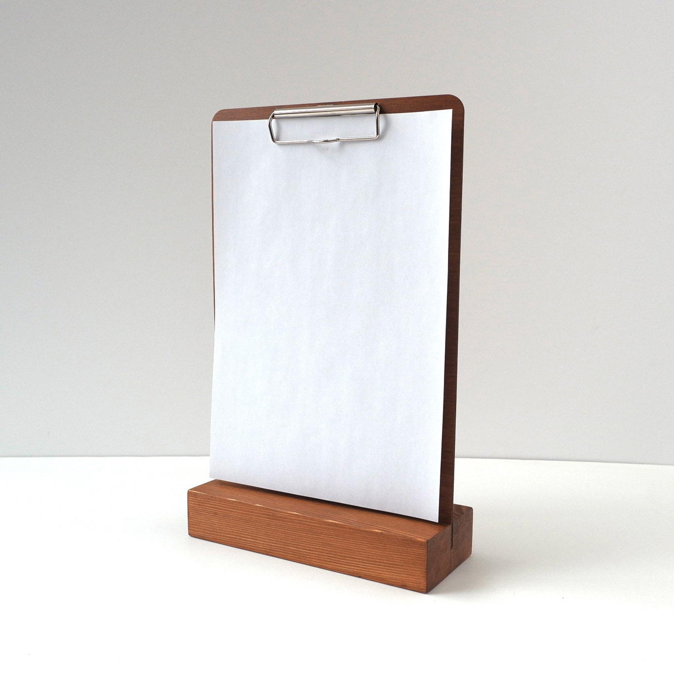 тейб-тент с зажимом деревянный большой под А4