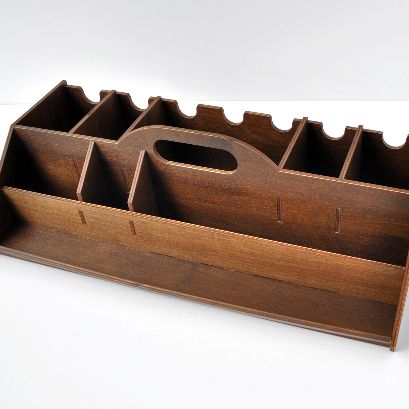 большой настольный органайзер на рабочий стол из дерева