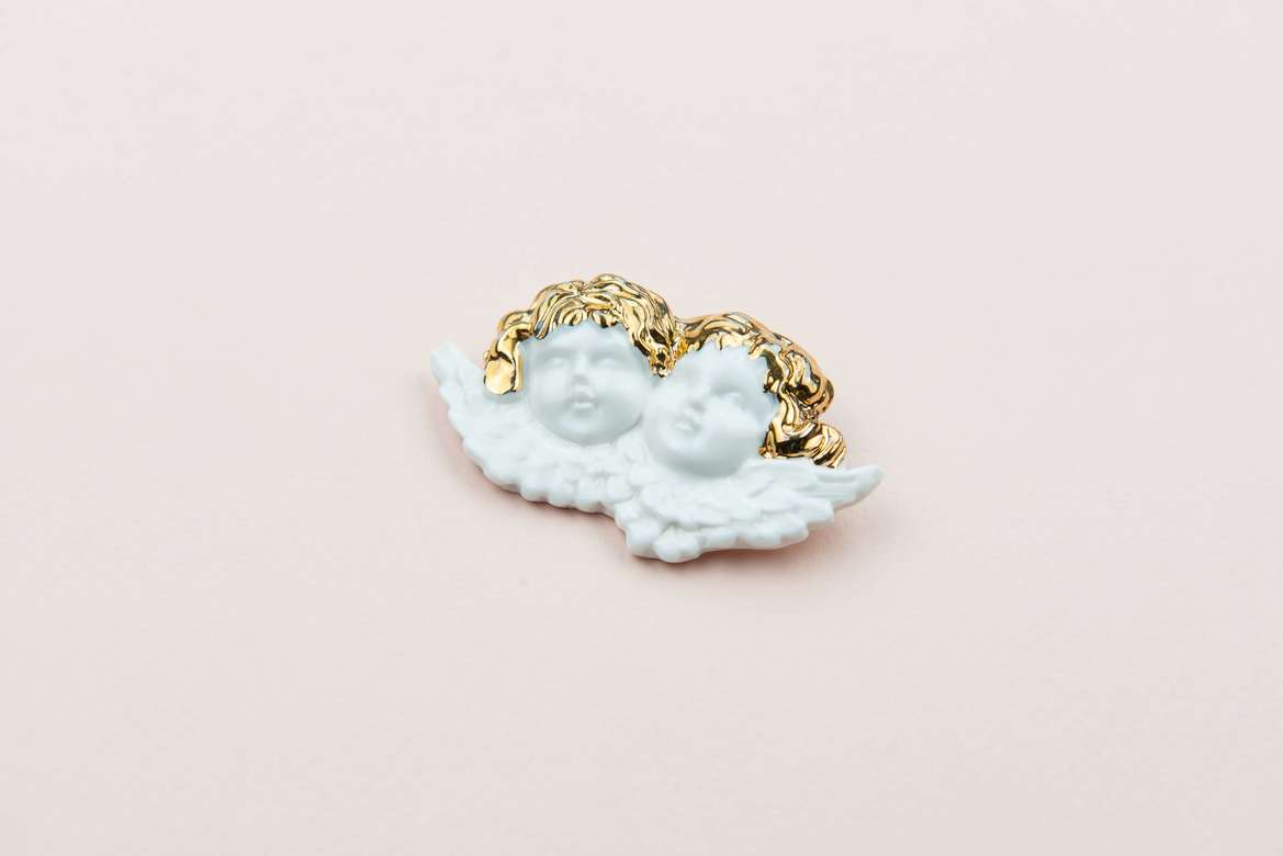 Брошь Два ангела