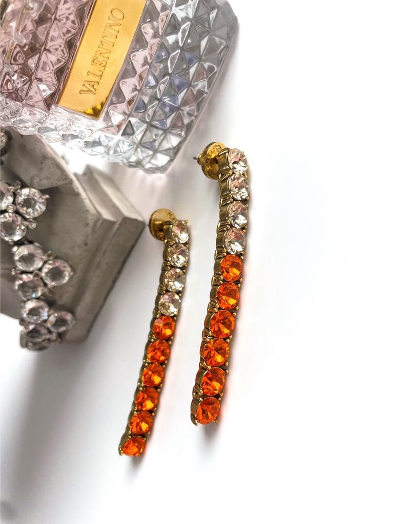 Длинные серьги с апельсиновым градиентом