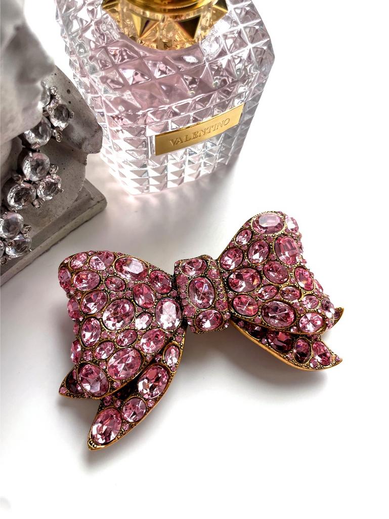 Пряжка для ремня / кулон розовый бант