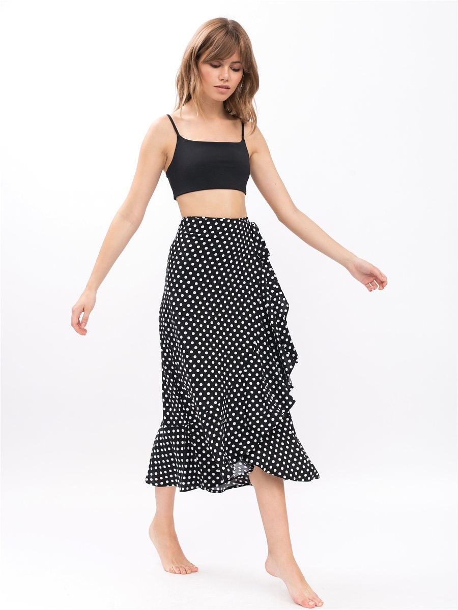 Юбка с запахом (артикул 15596547/черный)