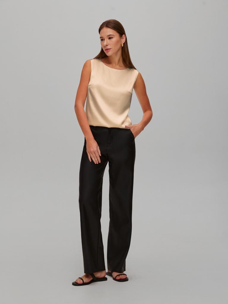 Топ шелковый женский вечерний (бежевый)