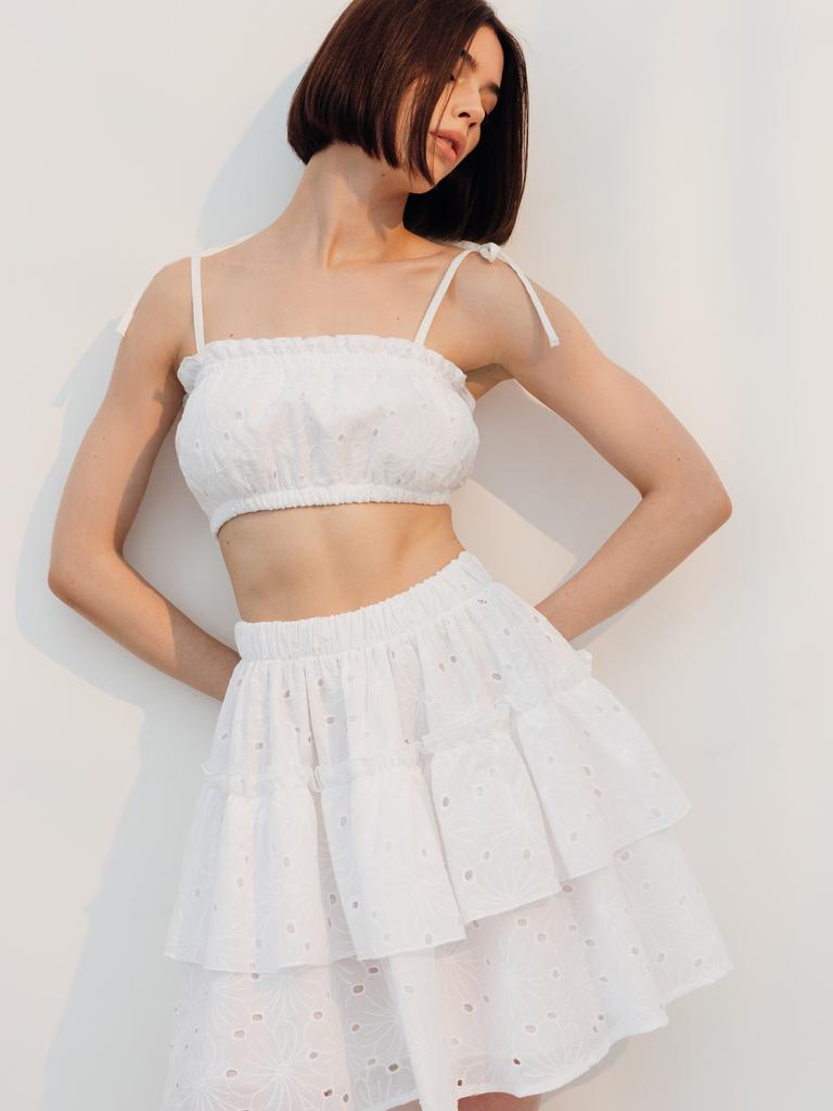 Юбка из шитья (белый)