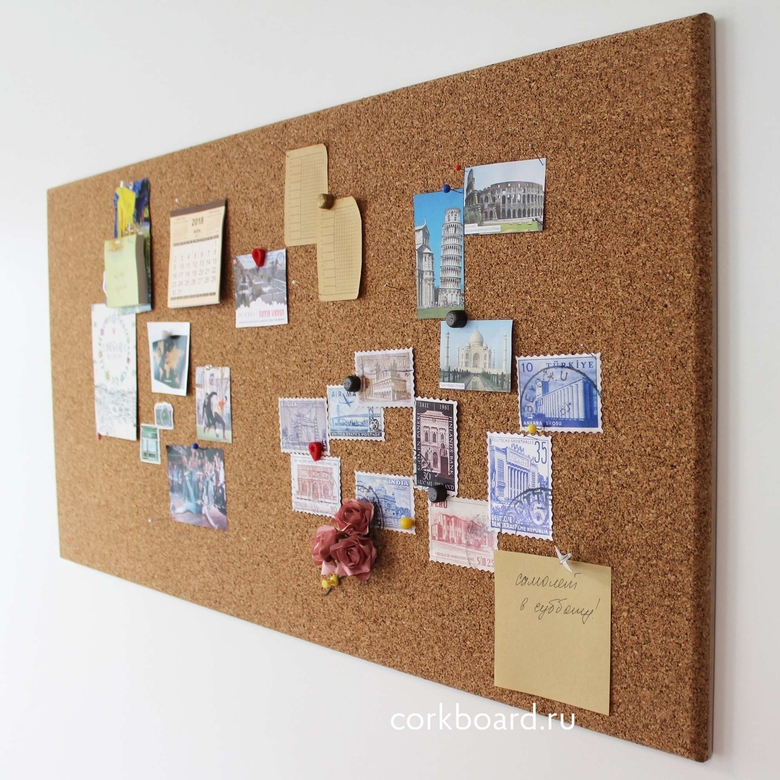 Прямоугольная пробковая доска без рамки