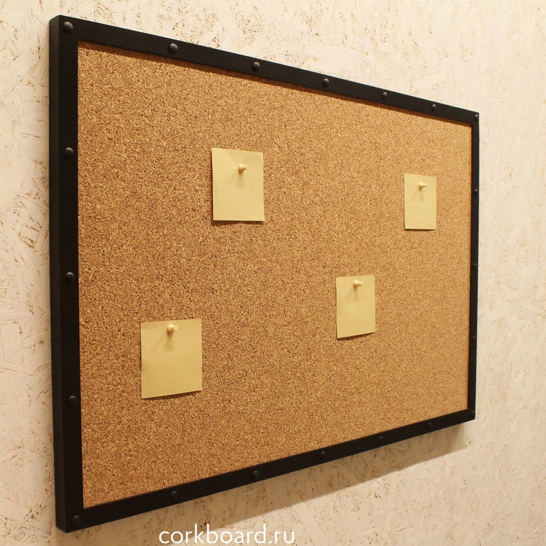 Пробковые доски CORK LOFT в стальной раме с заклёпками