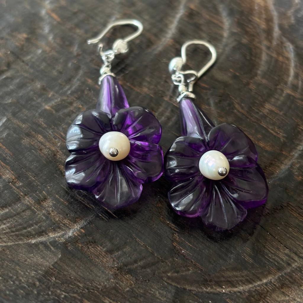 серьги из аметиста