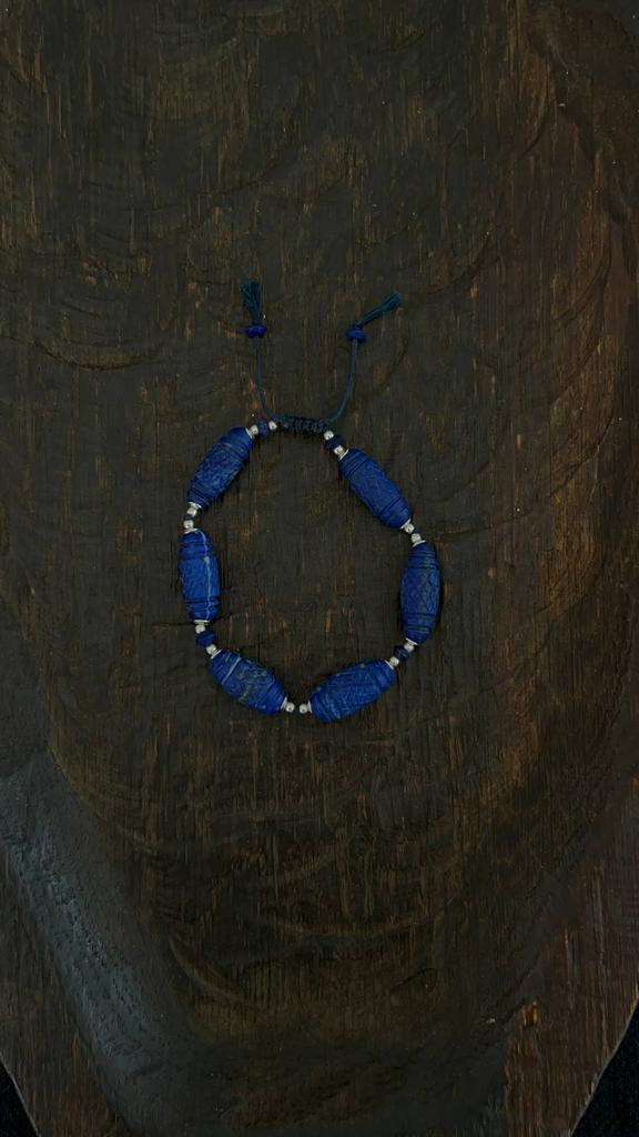 браслет из резного лазурита