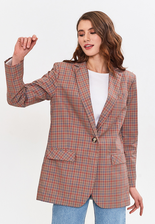 Пиджак oversize в клетку