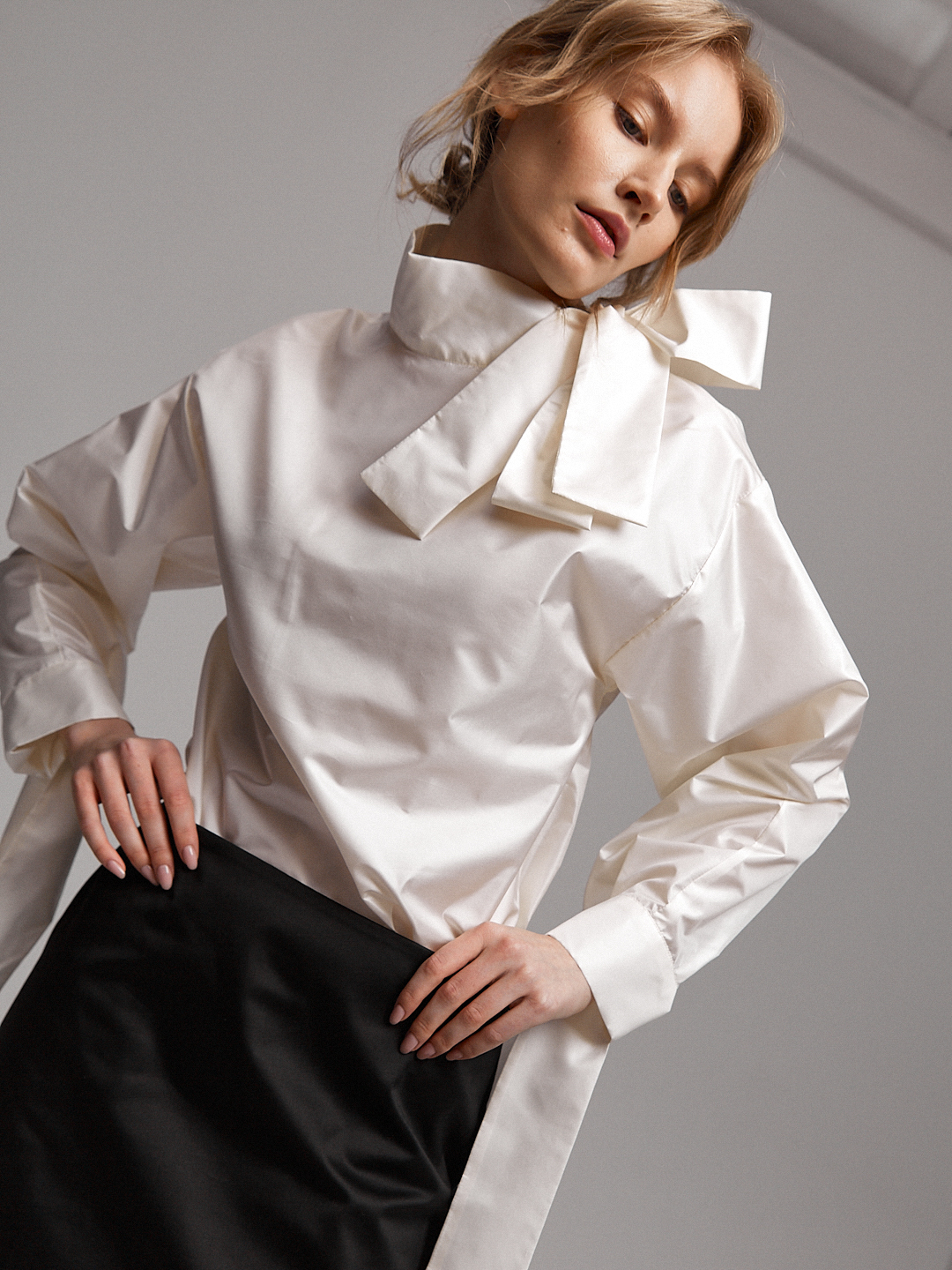 Блуза из шелка с лентами