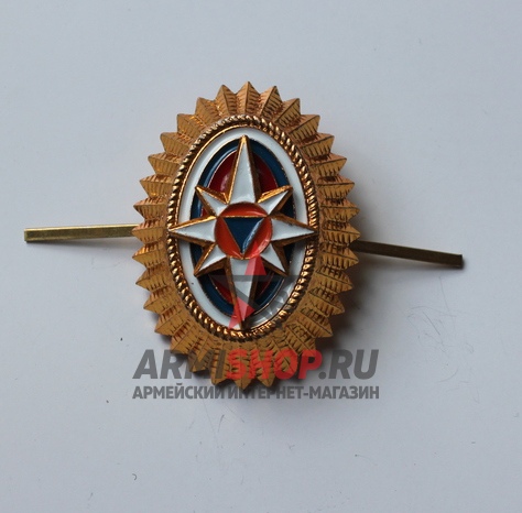 Кокарда МЧС металлическая, золотая