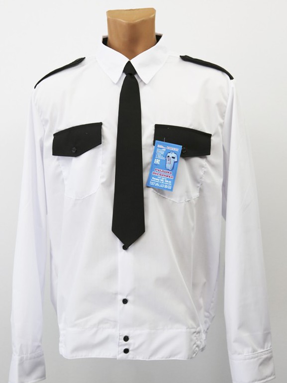 Рубашка мужская "Охрана" (дл. рукав) на резинке, белая