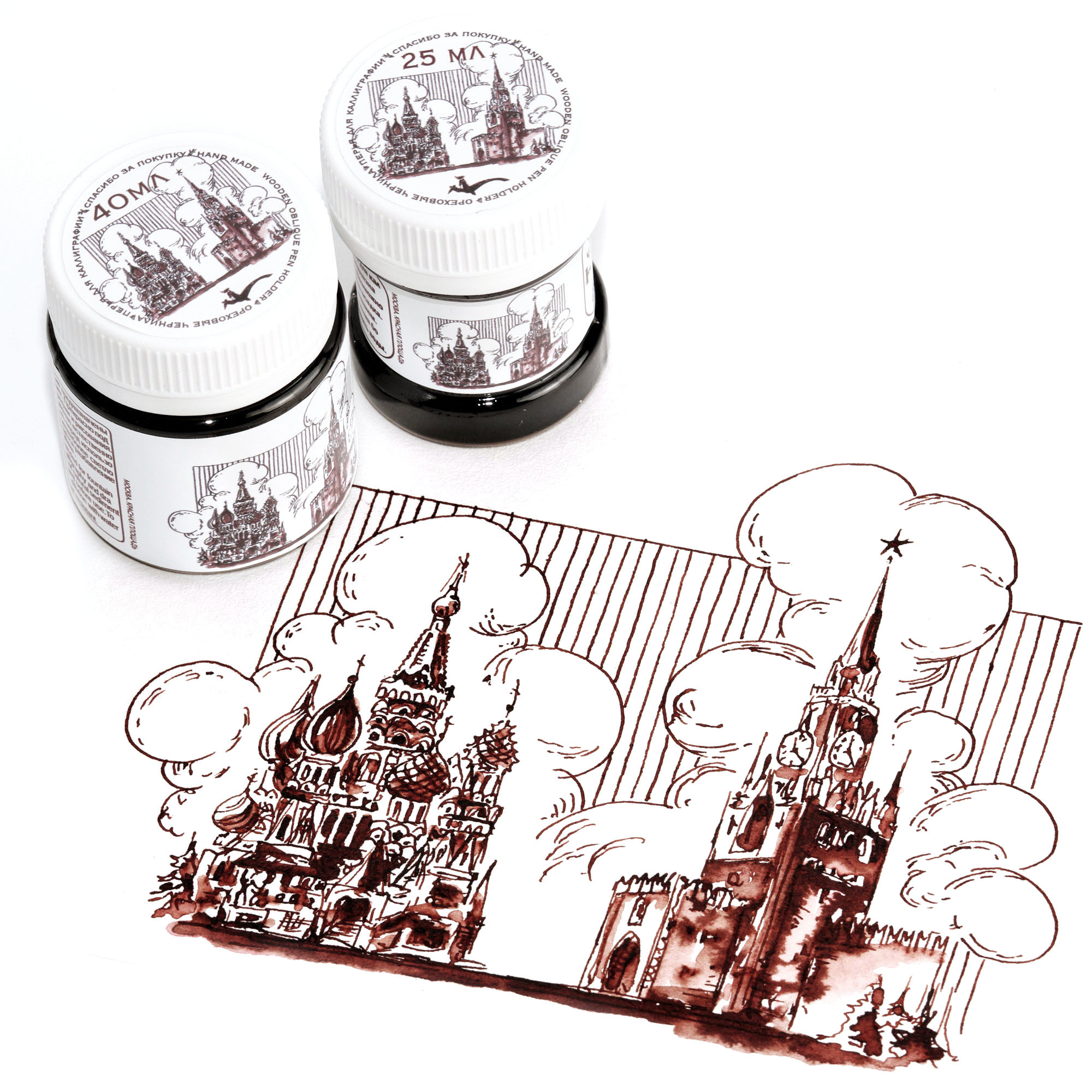 Ореховые чернила (тушь) Красный. Popelpen. Красная Площадь