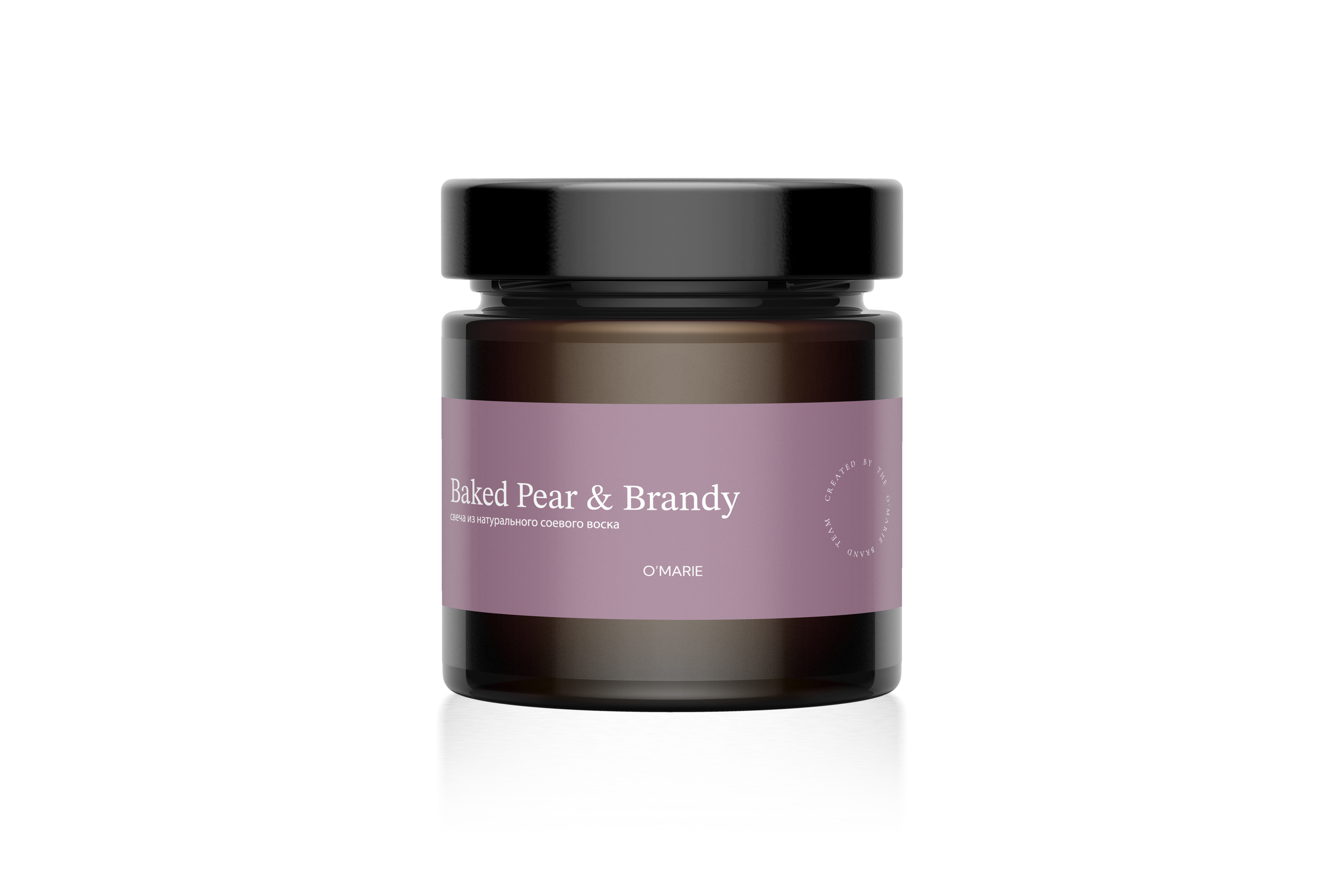 Аромасвеча в янтарной банке 100 мл "Запеченная груша и Бренди"
