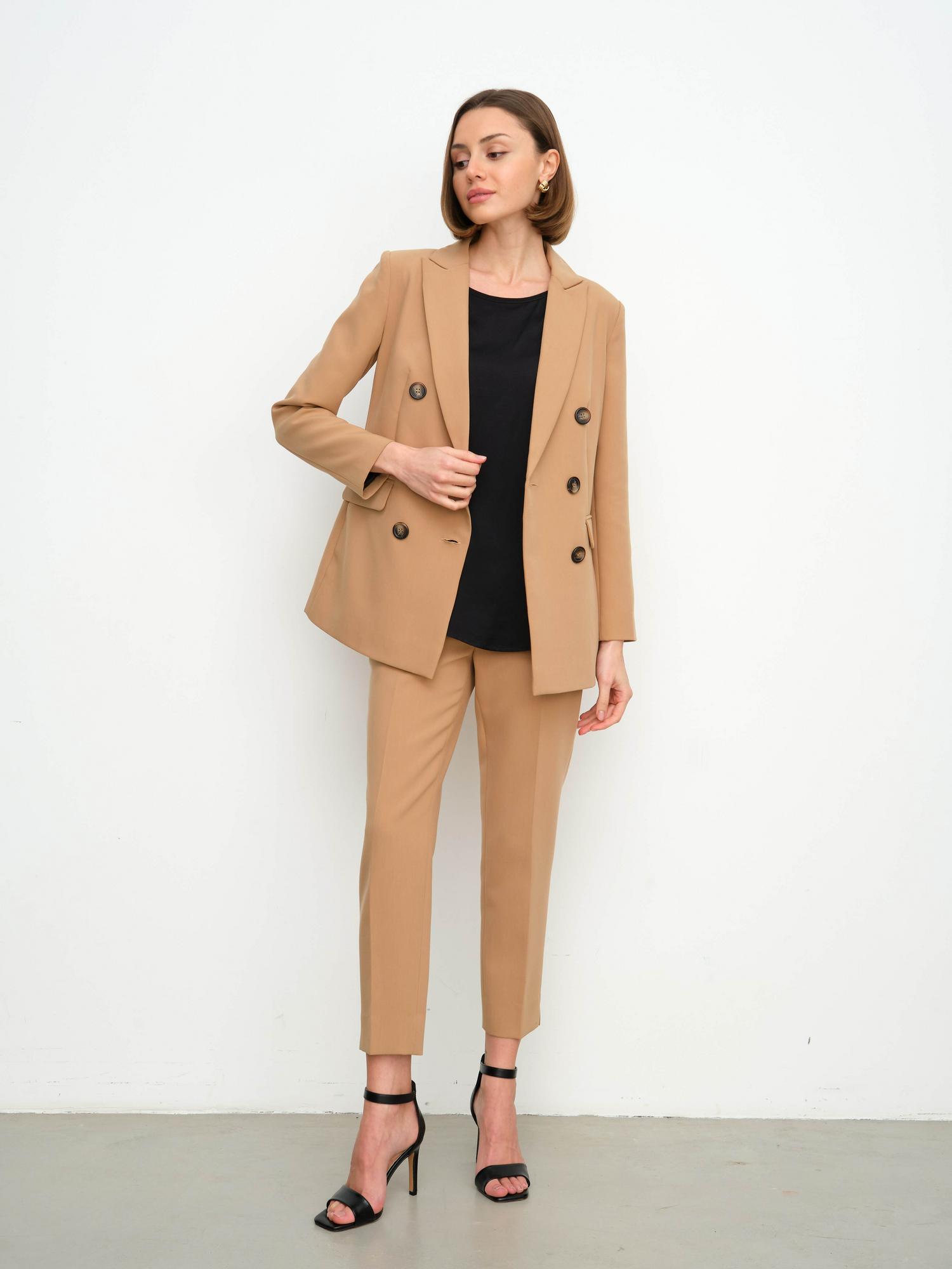 Брюки Claire средней посадки в бежевом цвете