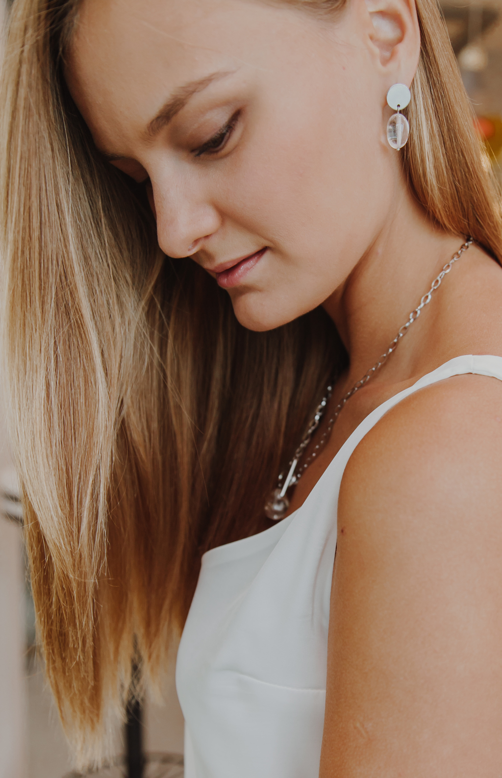 Серьги с горным хрусталем