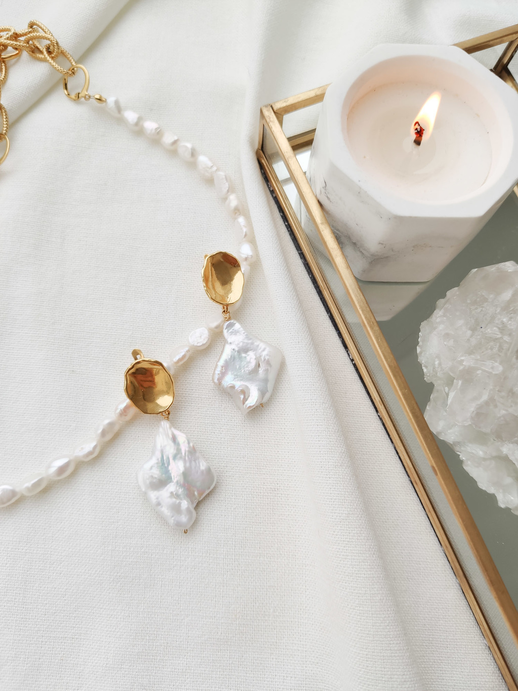 Серьги с барочным жемчугом