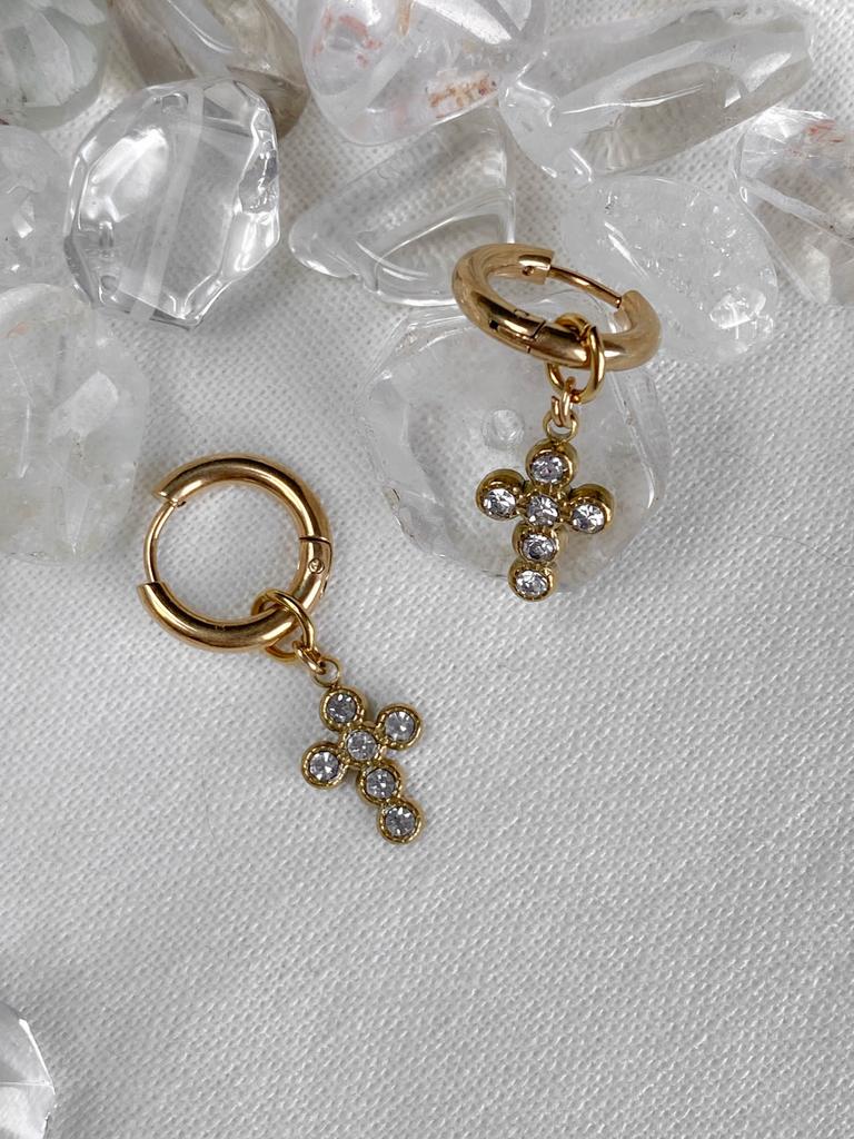 Серьги-трансформеры с крестиками