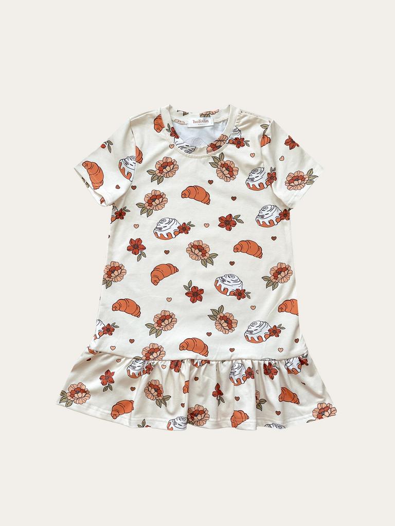 Платье с оборкой "Выпечка"