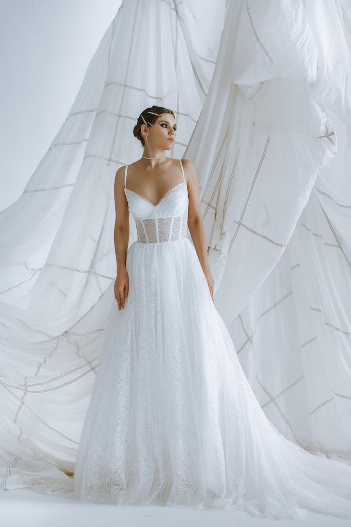 Свадебное платье RUD (длинное в молочном Калейдоскоп