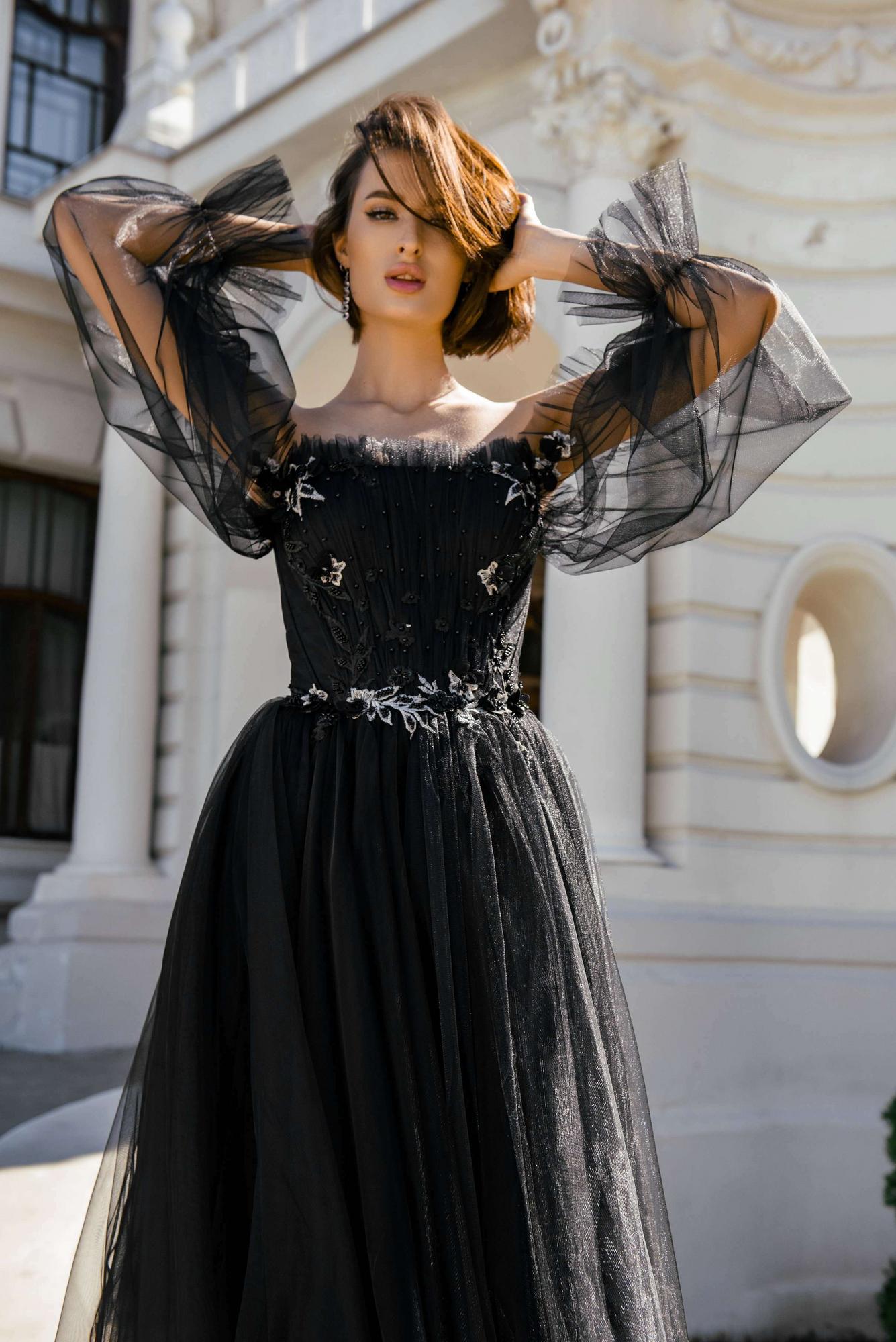 Вечернее платье LATA в  фатине цвет черный